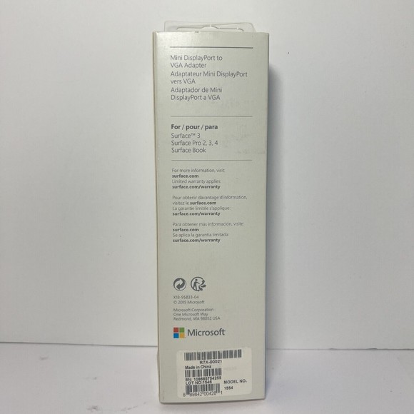 Microsoft Surface Mini DisplayPort to VGA Adapter R7X-00021 Model 1554 - Picture 4 of 6